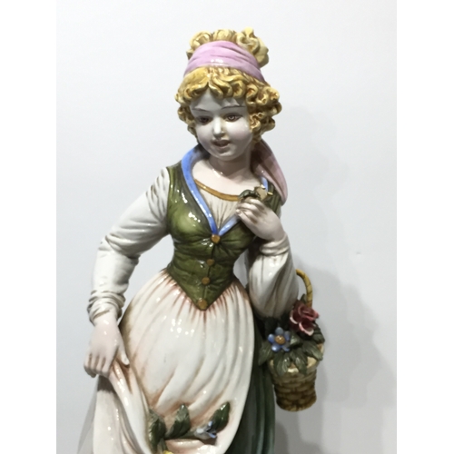 206 - Large Signed G Spillar Italy  ceramic lady statue 70cm