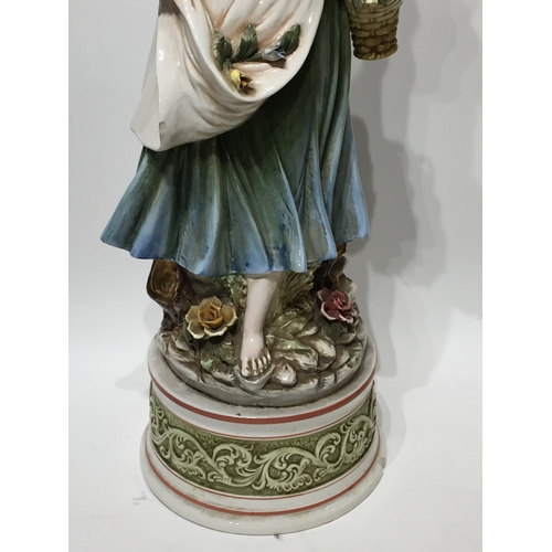 206 - Large Signed G Spillar Italy  ceramic lady statue 70cm