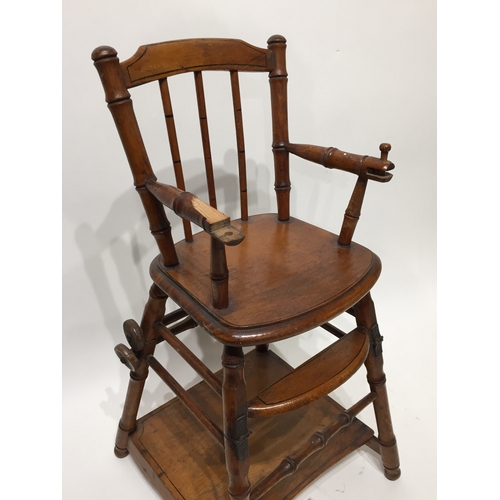 135 - Antique Metamorphic Dolls chair 50cm tall (slight damage to one arm)