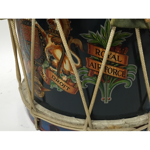 254 - RAF Military Bandsman's  Drum 36.5cm tall 37cm diameter