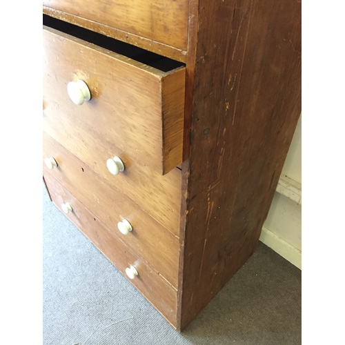 19 - Vintage Pine Chest Of Drawers 2 over 4 107cm x 58cm x 137cm