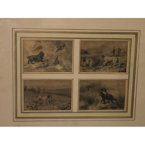 223 - Limited edition print along with gilt frame shooting scene cards