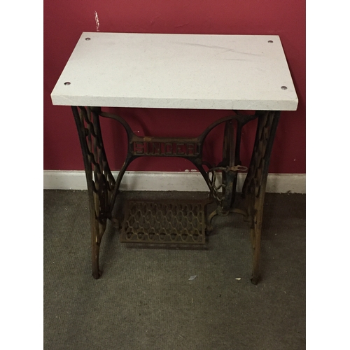 334 - Cast Iron Singer sewing Base table 63cm x 39cm x 74cm