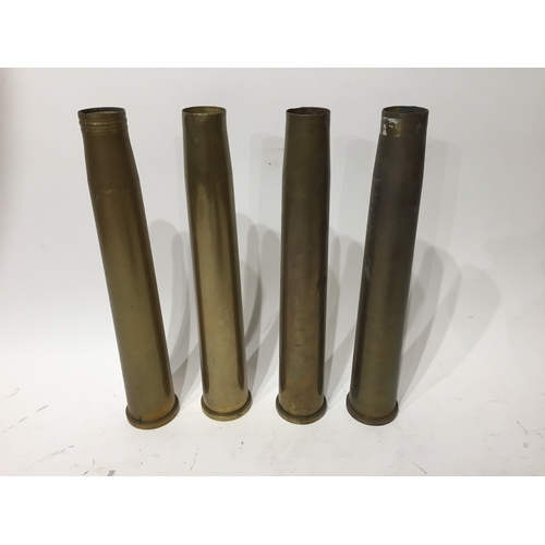 269 - 4 brass shells 36.5cm tall