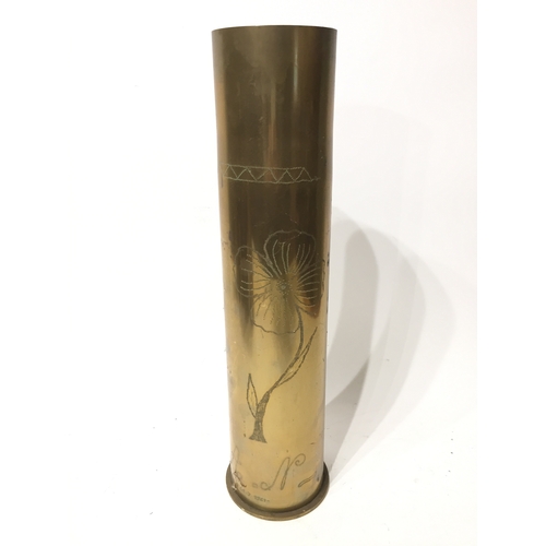 273 - Large trench art shell dated 1918 50cm tall