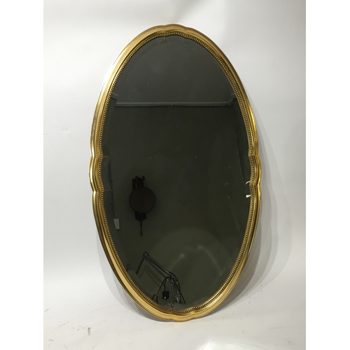 355 - Gilt frame bevelled edge mirror 50cm x 83cm