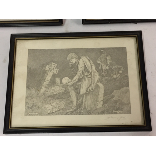 371 - 3 signed prints by anothony john of shakespears works to include hamlet , macbeth and mid summer nig... 