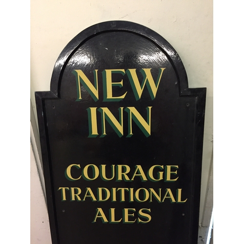 373 - Wood Pub sign New Inn 75cm x 150cm