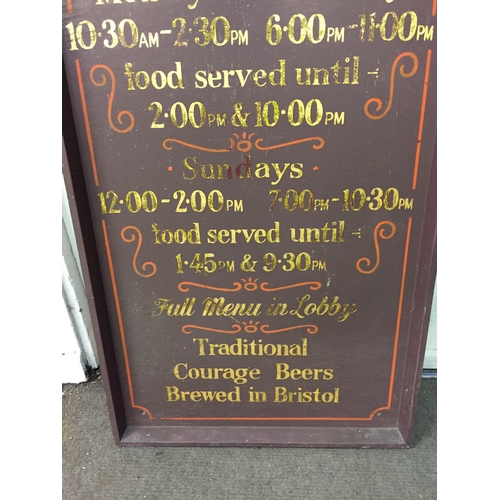 374 - Wood Pub sign The Fountain Inn Wells 122cm x 69cm