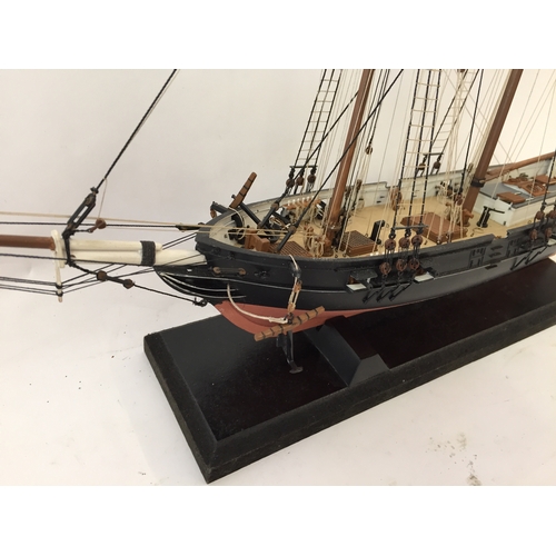 405 - The texas navy schooner independence model sail ship complete with rigging other bespoke parts 50cm ... 