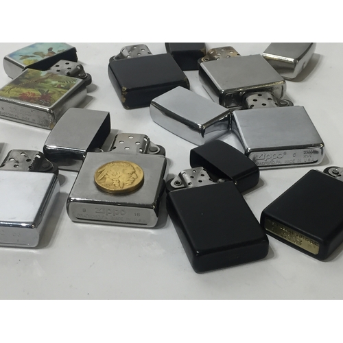 396 - Similar To Previous Lot 8 Vintage  Zippo Lighters