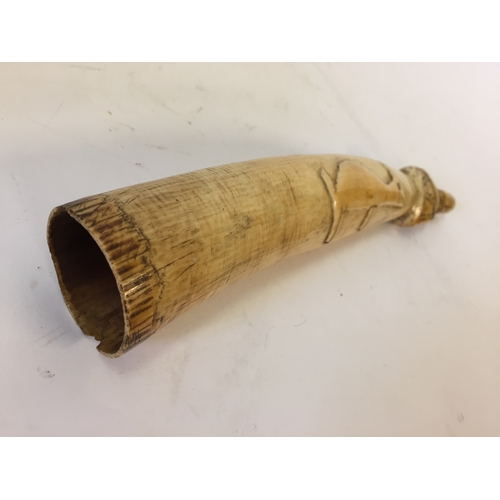 423 - Antique Carved Oliphant Horn