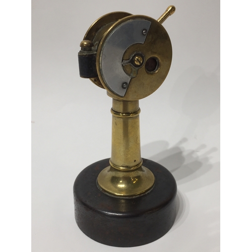 161 - A German cigarette cutter brass trench art in the form of a ships Thrust Controller  standing 14cms ... 