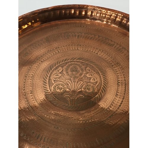 208 - A good quality copper tray 58cms diameter