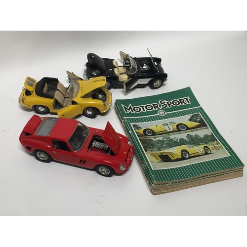 216 - 3 vintage 1/18th scale metal sports cars to include corvette Porsche and Ferrari along with 5 vintag... 