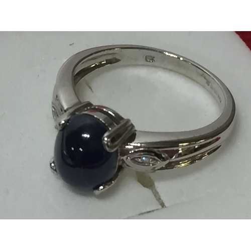 135 - 9 Ct White Gold Sapphire Solitaire Ring Size N