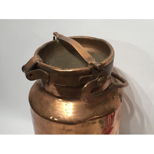 256 - Vintage copper milk churn