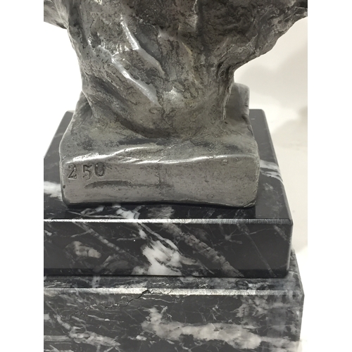 104 - Marble Based Bust Signed E..VILANI Standing 31 cms