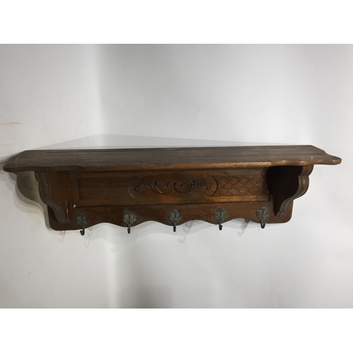 17 - French Coat Hook Shelf 95 cms Width