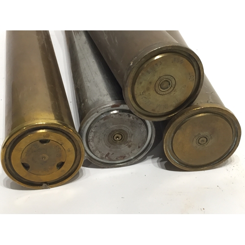 284 - 4 X Military  Shells Three Brass And One Steel 31.5cms