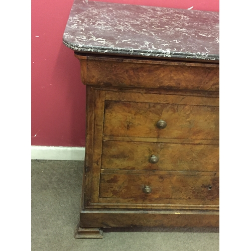 6 - Marble Top French Empire Chest Of Drawers  130 x 100 x 59 cms