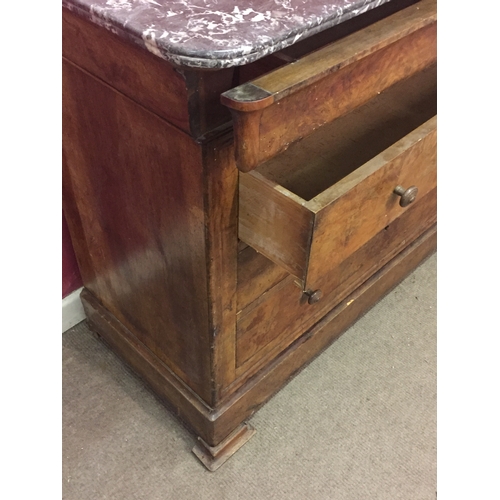 6 - Marble Top French Empire Chest Of Drawers  130 x 100 x 59 cms