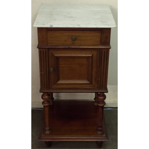 61 - Marble Top Night Stand .