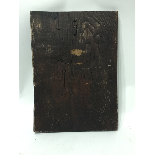 123 - Religious Icon On Wood 30 x 21.5 cms