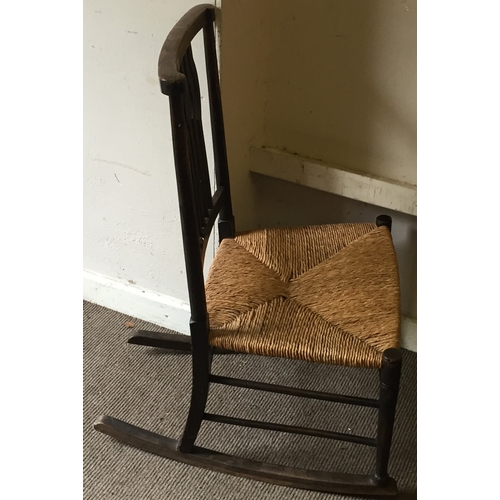 28 - Vintage Rush Seat Rocking Chair