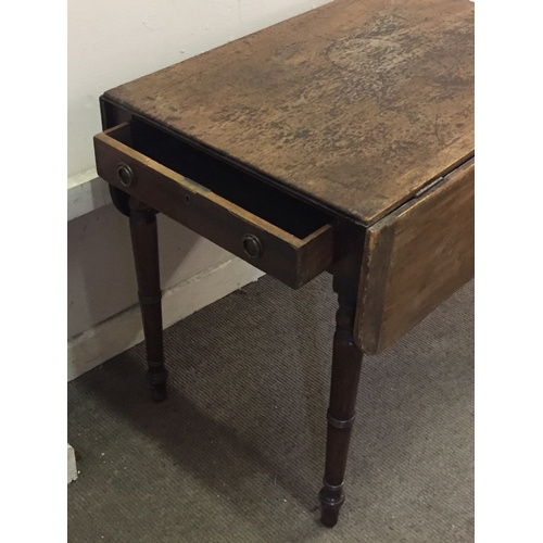 36 - Drop Leaf Table With End Drawer