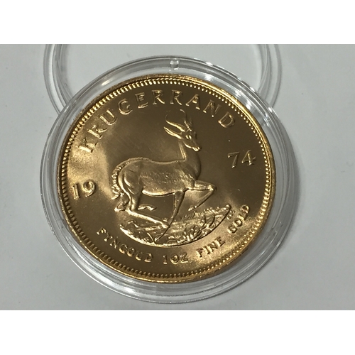 139 - 1974 Krugerrand Full 1oz Fine Gold Coin.