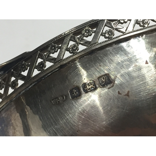 137 - Twin Handle Silver Hallmarked Bowl With Figural Feet 26 x 14 x 7.5 cms