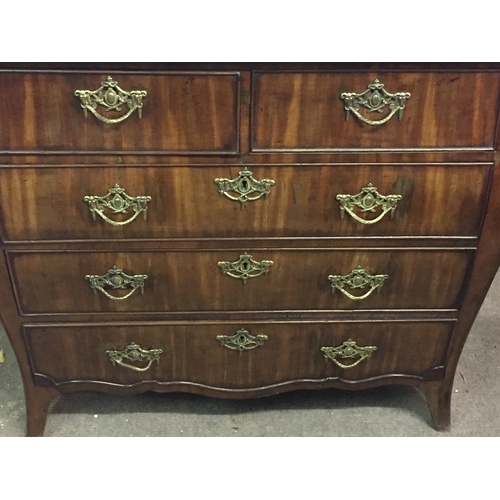 50a - Mahogany Chest Of Drawers 2 over 3 Circa 1900 .        53 x 83 x 78 78 Cms