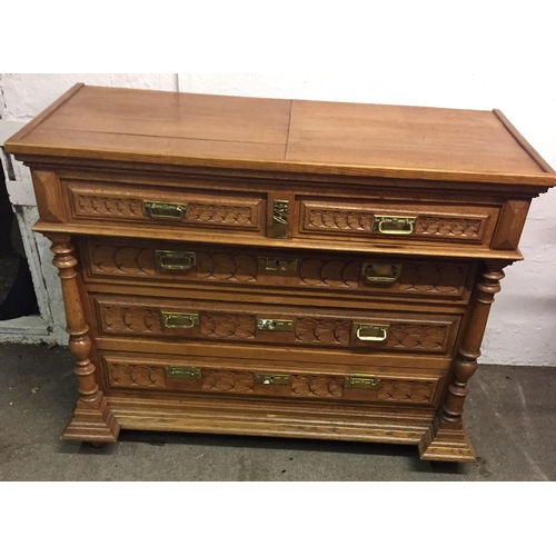 64 - Continental Chest Of 2 Over 3  Drawers 115 x 55 x 87 cms