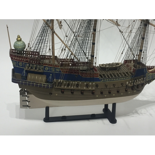 155 - Model Of A Tall Ship With Bespoke Made Rigging