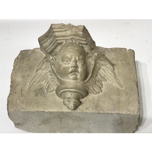 119 - Architectural Stone Cherub Corbel  28 x 17 cms