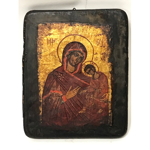 142 - Religious Icon On Board 23 x 19 cms