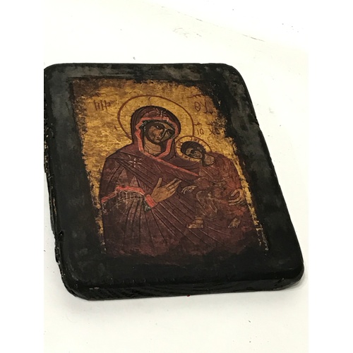 142 - Religious Icon On Board 23 x 19 cms