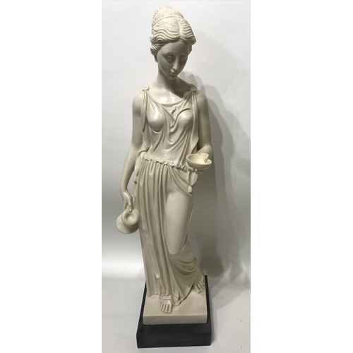 118 - Nice Quality Resin Figure Of A Semi Clad Lady. 66 cms High