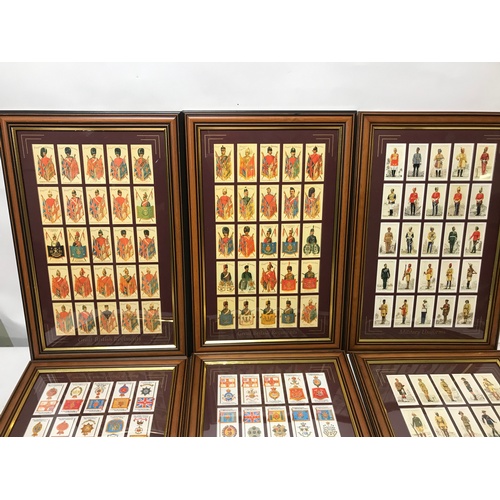 212 - 6 x Framed Military Regiment And Flag Collectable Cigarette Cards