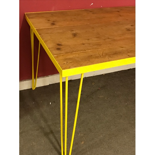 1 - Industrial Plank Top Table 150 x 90 x 76 cms