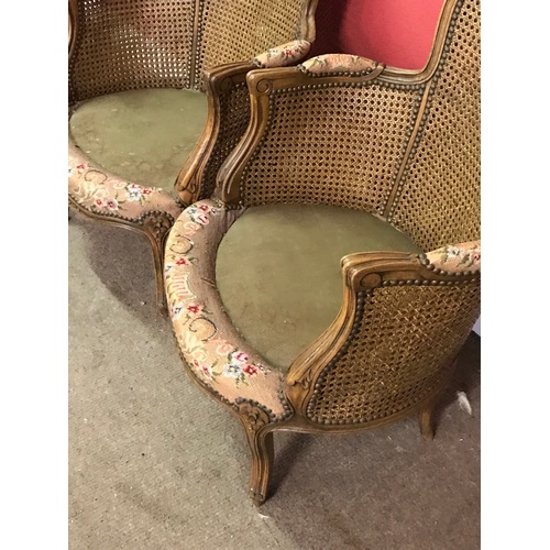 5 - Pair Of Antique French Berjere Chairs