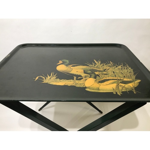 25 - Painted Butlers Tray With Duck Decoration