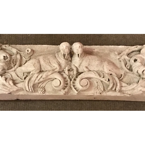 70 - Architectural Stone Plaque Relief Walrus Decoration 73 cms Long