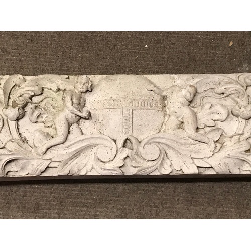 73 - Similar To Previous Lot Architectural Stone  Plaque With Cherub Decoration 73 cms