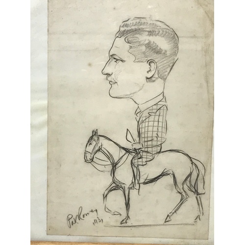 218 - 1930's Caricature Sketch Signed Bottom Left.33 x 27 cms