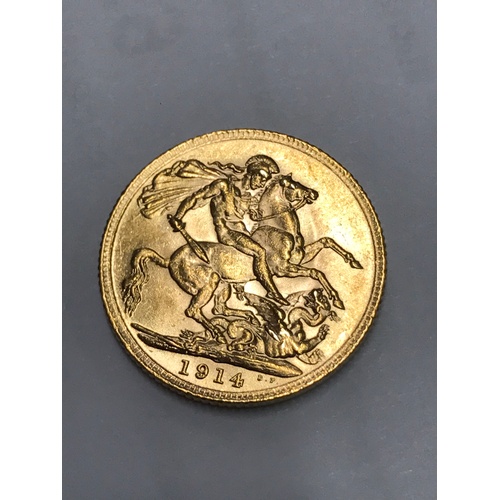 295 - 1914 Gold  Full Sovereign Coin