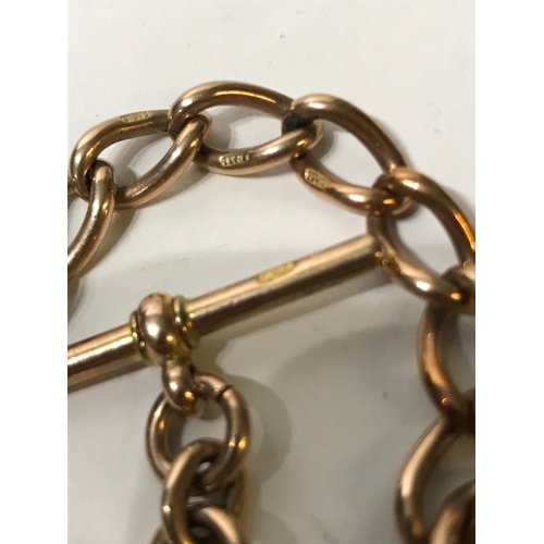 297 - 9ct Gold Heavy Gauge Hallmarked Link  Albert Chain 49.7 grams