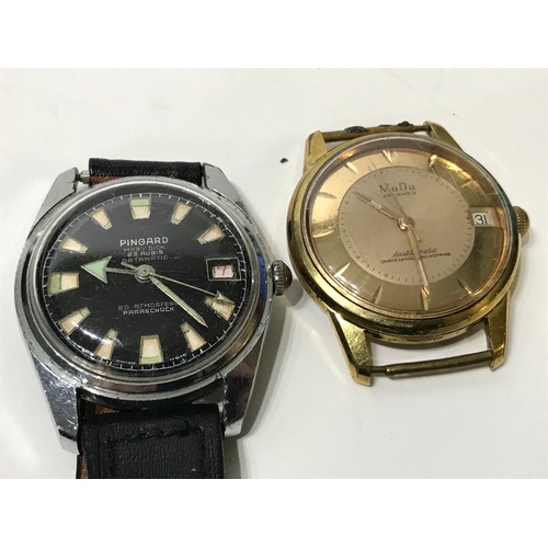 299 - 2 X Vintage Watches . Pingard Moby Dick Divers Watch  Along With A Vintage  Mu Du Doublematic Watch ... 