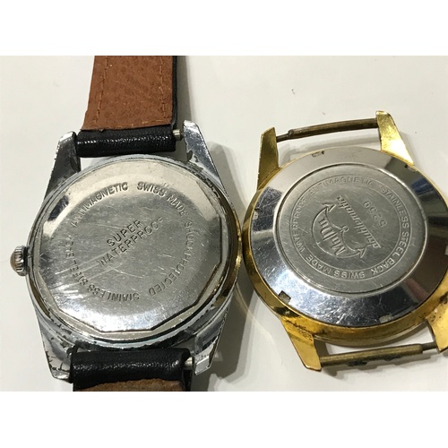 299 - 2 X Vintage Watches . Pingard Moby Dick Divers Watch  Along With A Vintage  Mu Du Doublematic Watch ... 